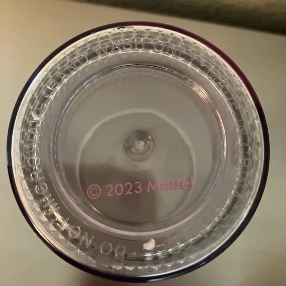 BARBIE Pink / Silver Rhinestone Tumbler Cup With Straw
